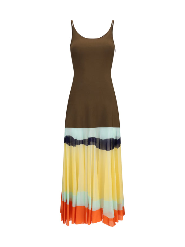 Fendi 76% viscose dress in brown