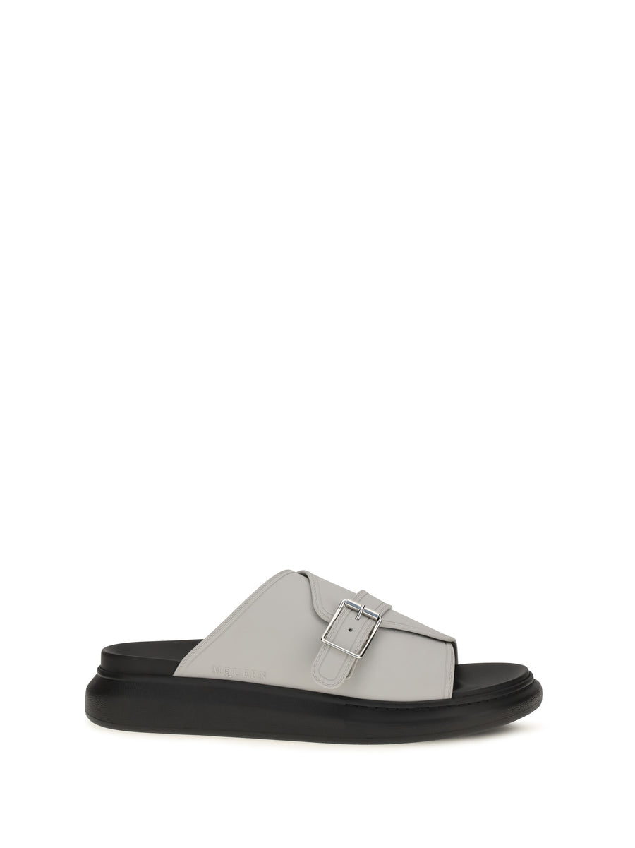 Alexander McQueen UPPER: 100% THERMOPLASTIC POLYURETHANE; SOLE: 100% RUBBER slide sandals in gray