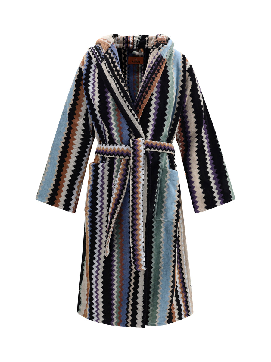 Bathrobe Beige Multicolor Cotton Extras