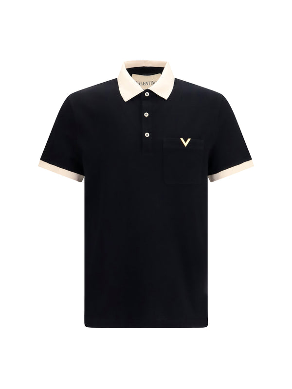 Polo Shirt Black-Cream Black/cream Cotton