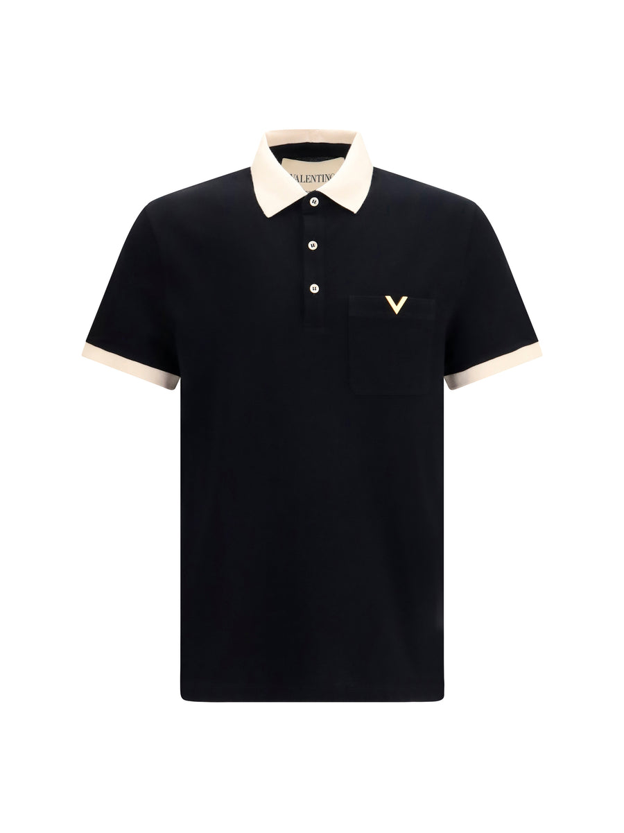 Polo Shirt Black-Cream Black/cream Cotton