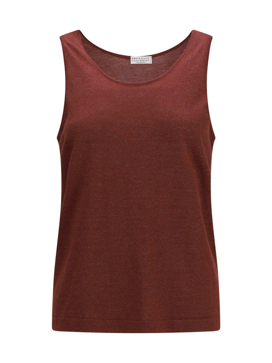 Brunello Cucinelli 51% Kashmir (Capra Hircus) tank top in red