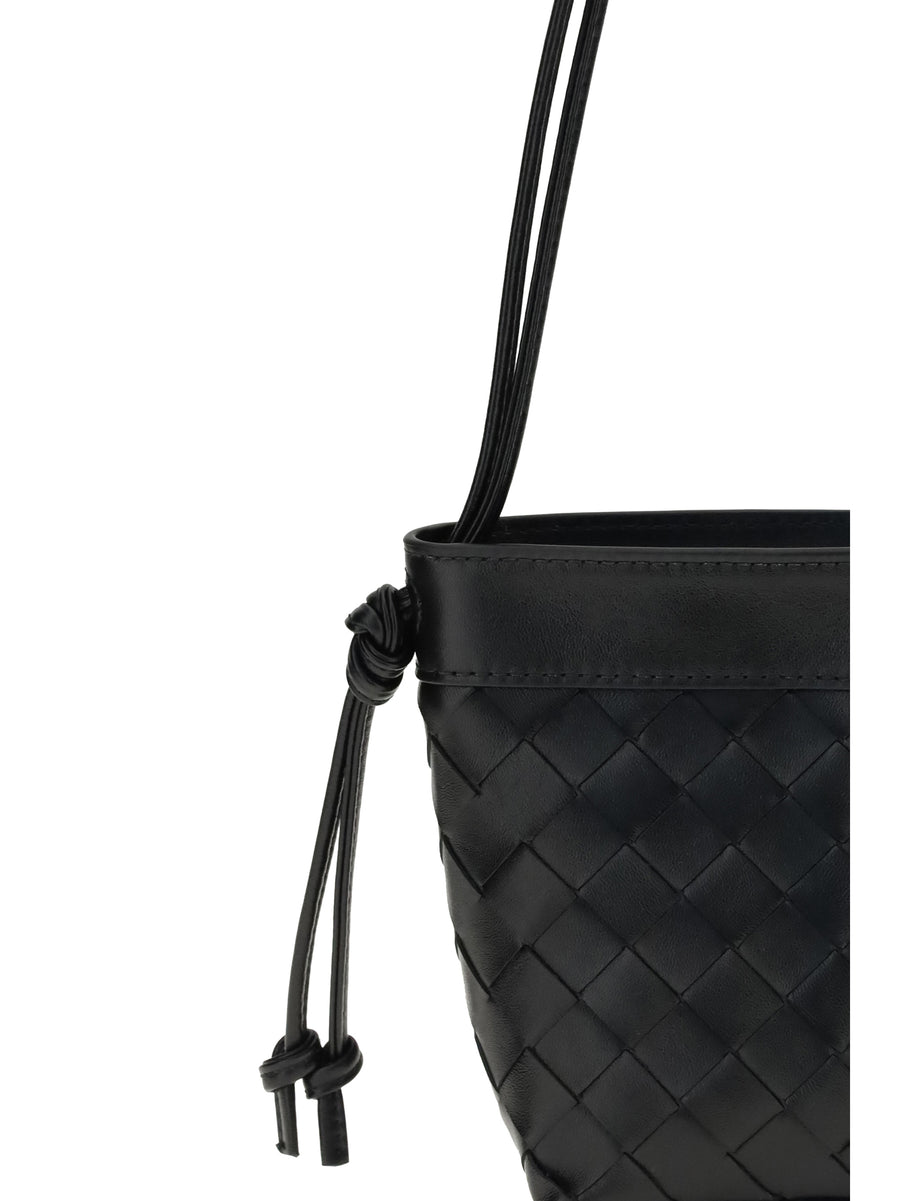 Shoulder Bag On Strap Black Leather Black/gold Calf