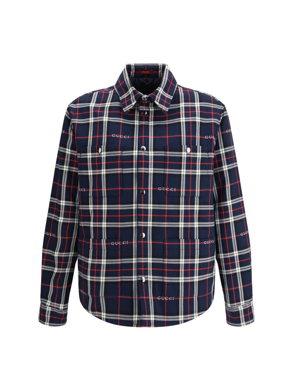 Gucci Outer: 100% cotton; Inner: 100% polyamide shirt in blue