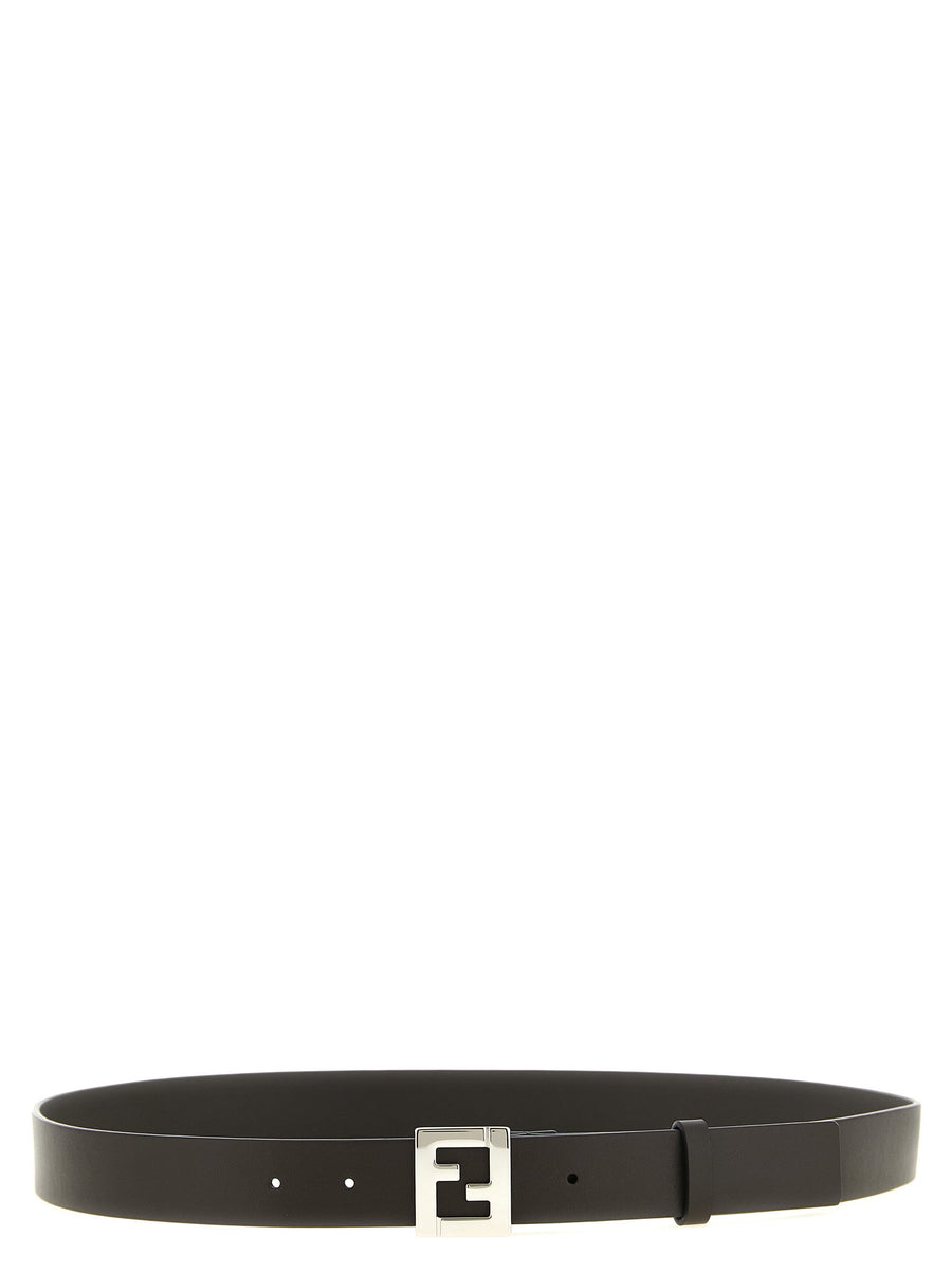 Fendi FF Metal Buckle Belt — Brown