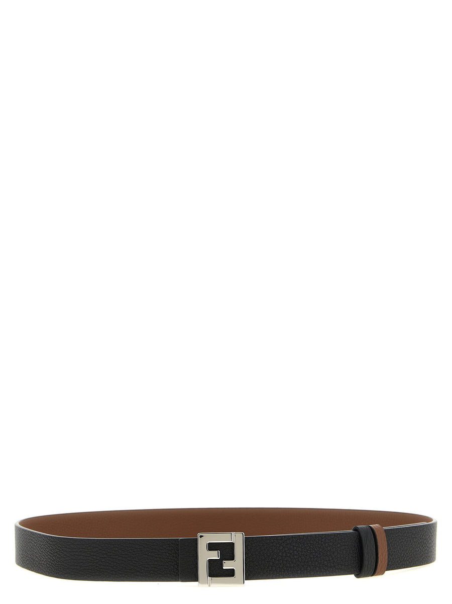 Fendi FF Logo Reversible Belt — Black