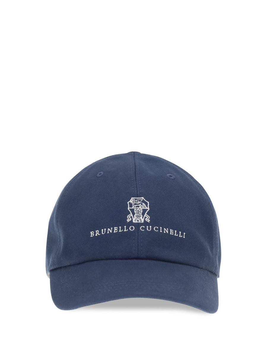 Logoed Baseball Hat Denim+perla Cotton E Hairbands