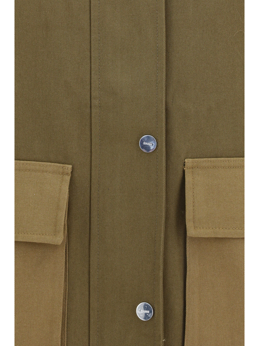 Jacket Oversized Cotton Military Olive