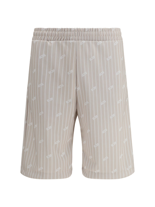 GCDS 100% Polyester bermuda shorts in beige