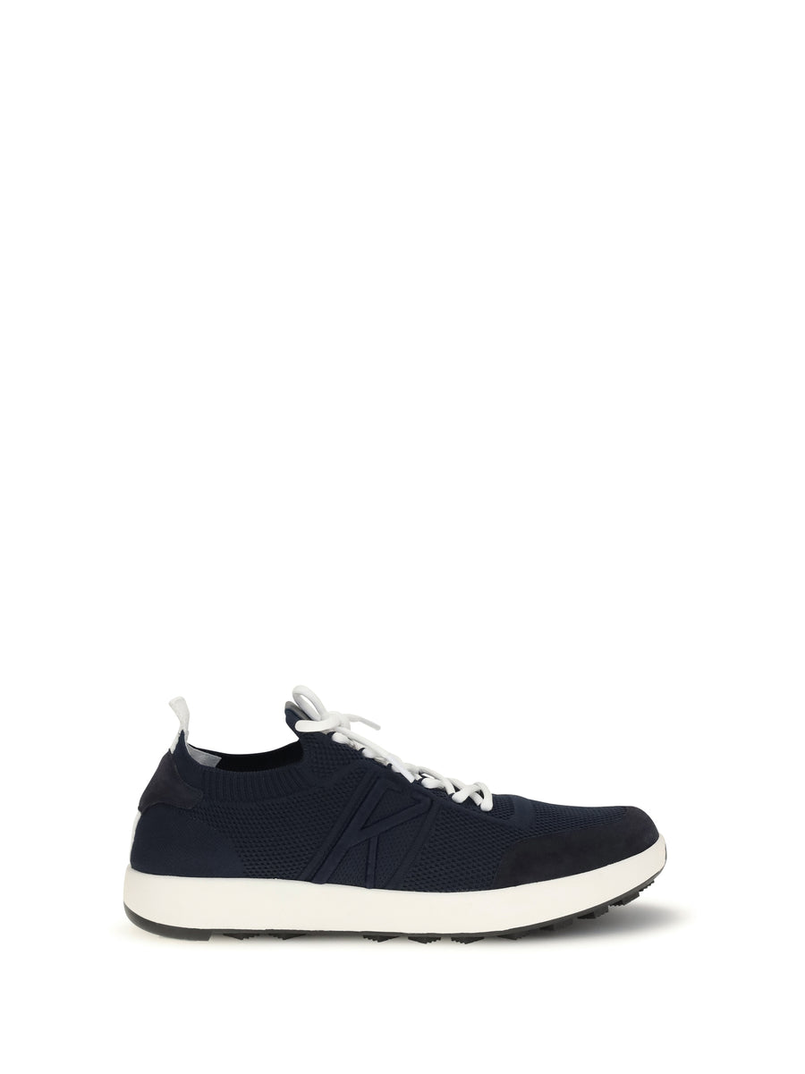 Kiton Upper: 100% Fabric; Sole: 100% Rubber sneaker in navy
