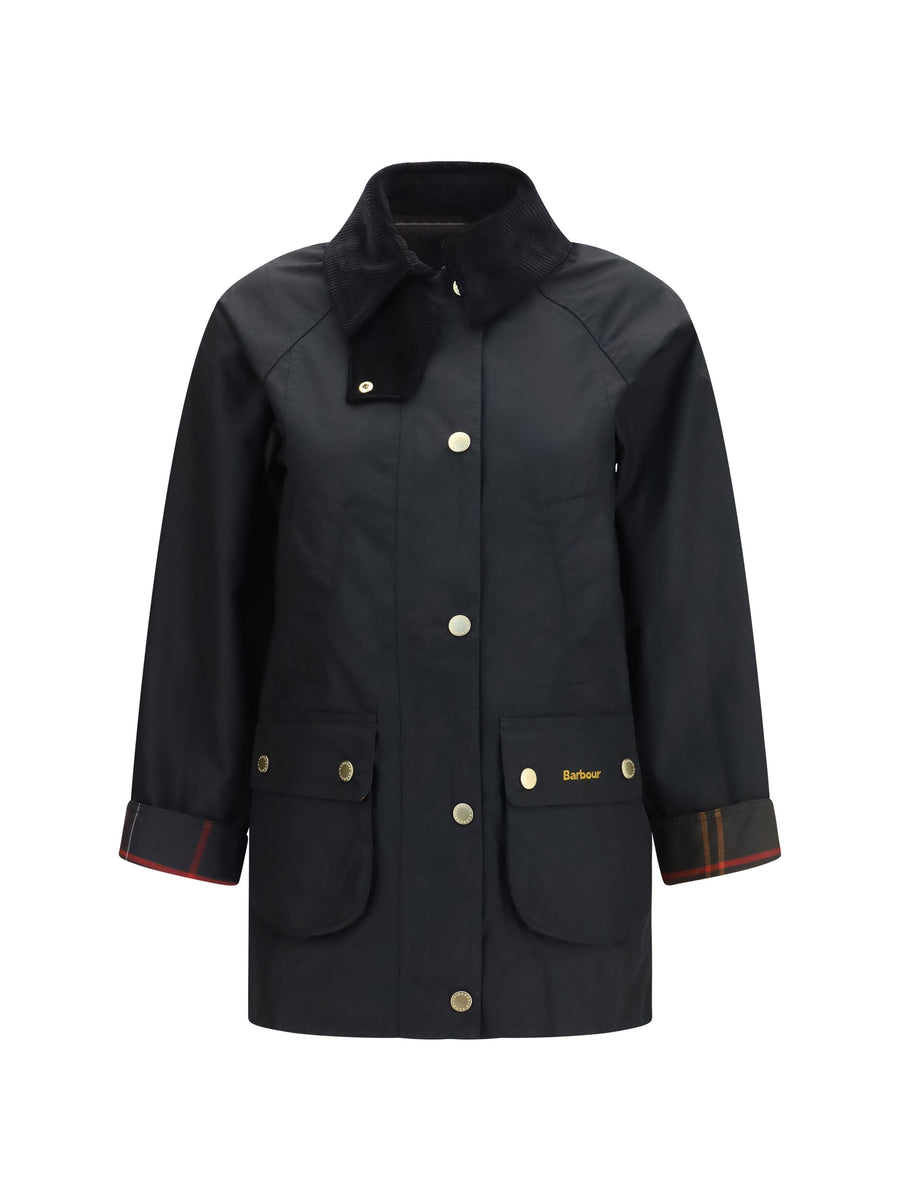 Modern Beadnell Wax Black/classic Cotton Jacket