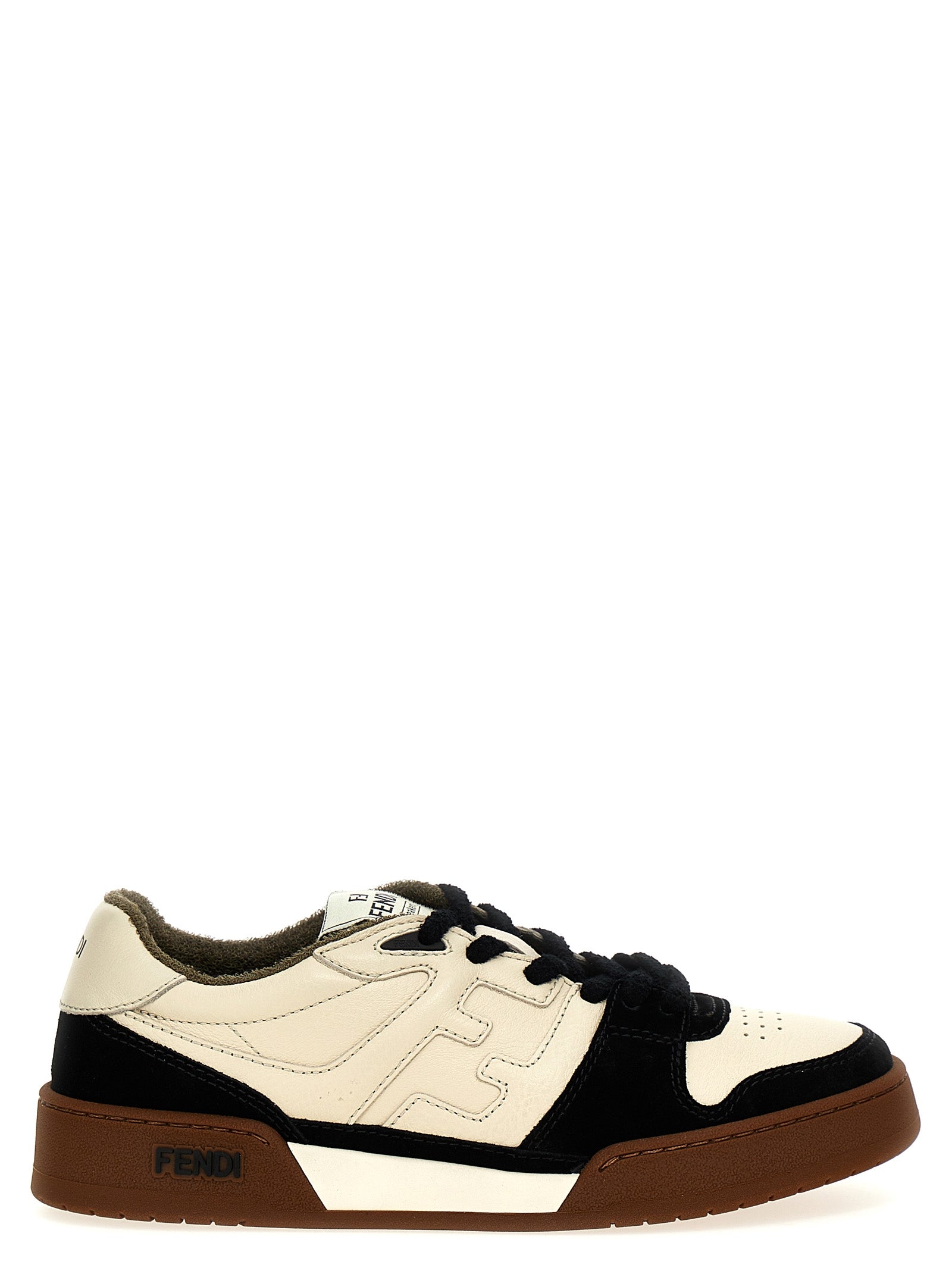 Fendi Match sneakers White/black Calfskin Leather (bos Taurus)