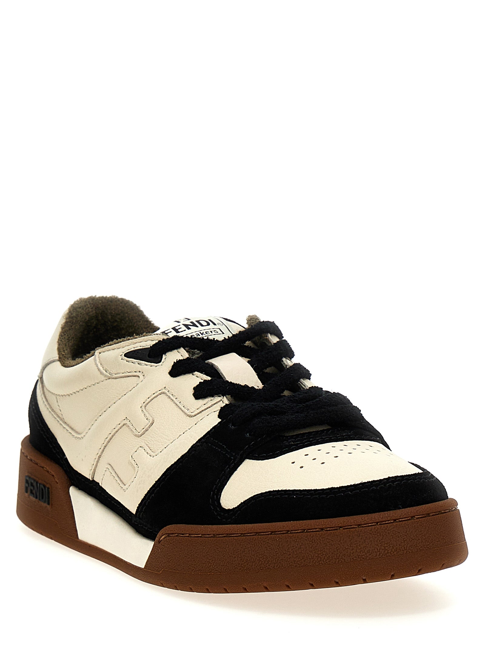 Fendi Match sneakers White/black Calfskin Leather (bos Taurus)