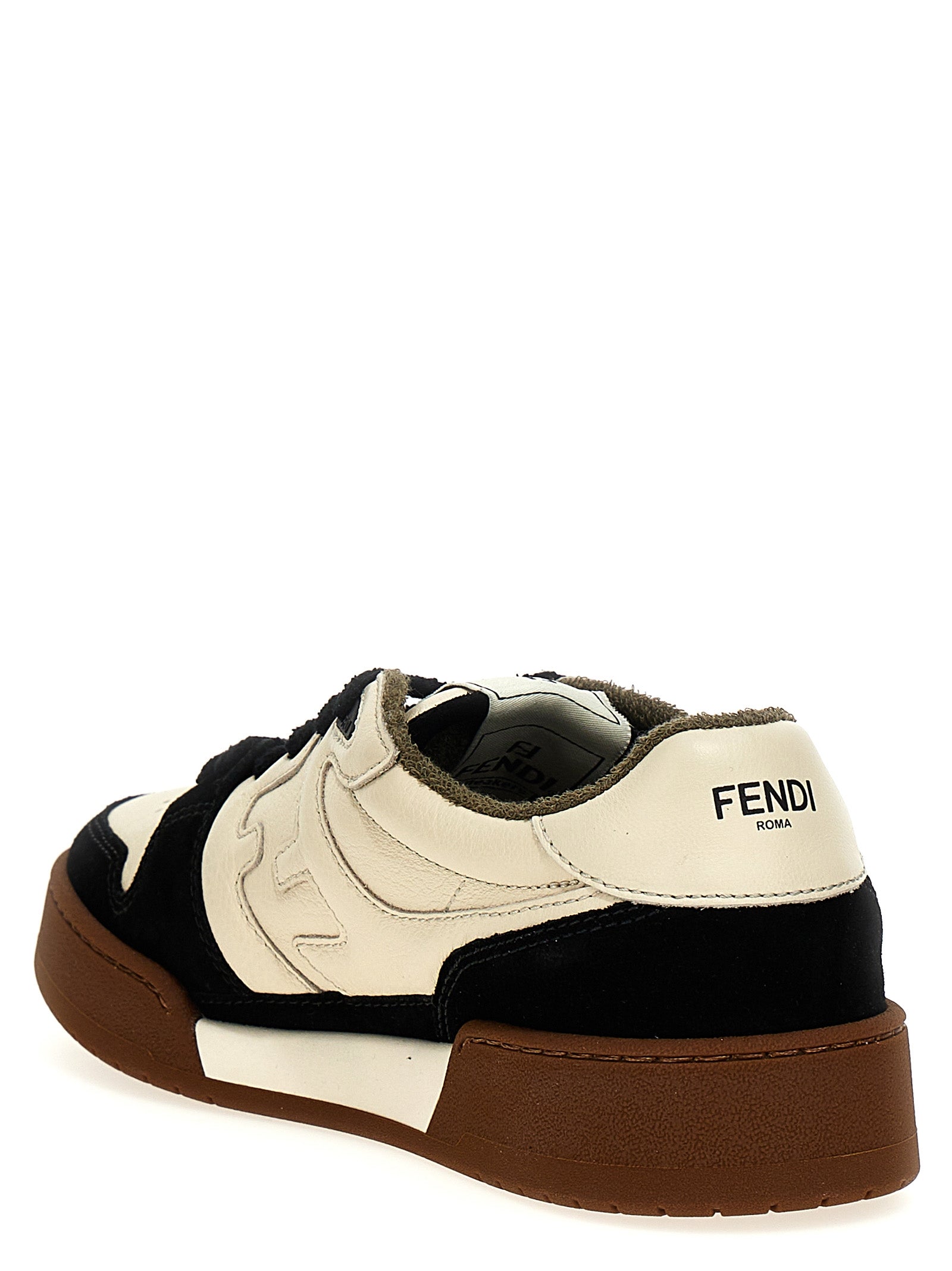 Fendi Match sneakers White/black Calfskin Leather (bos Taurus)
