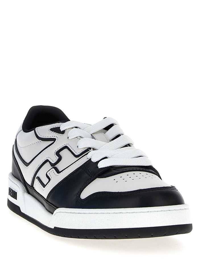 Fendi Match sneakers White/black Calfskin Leather (bos Taurus)