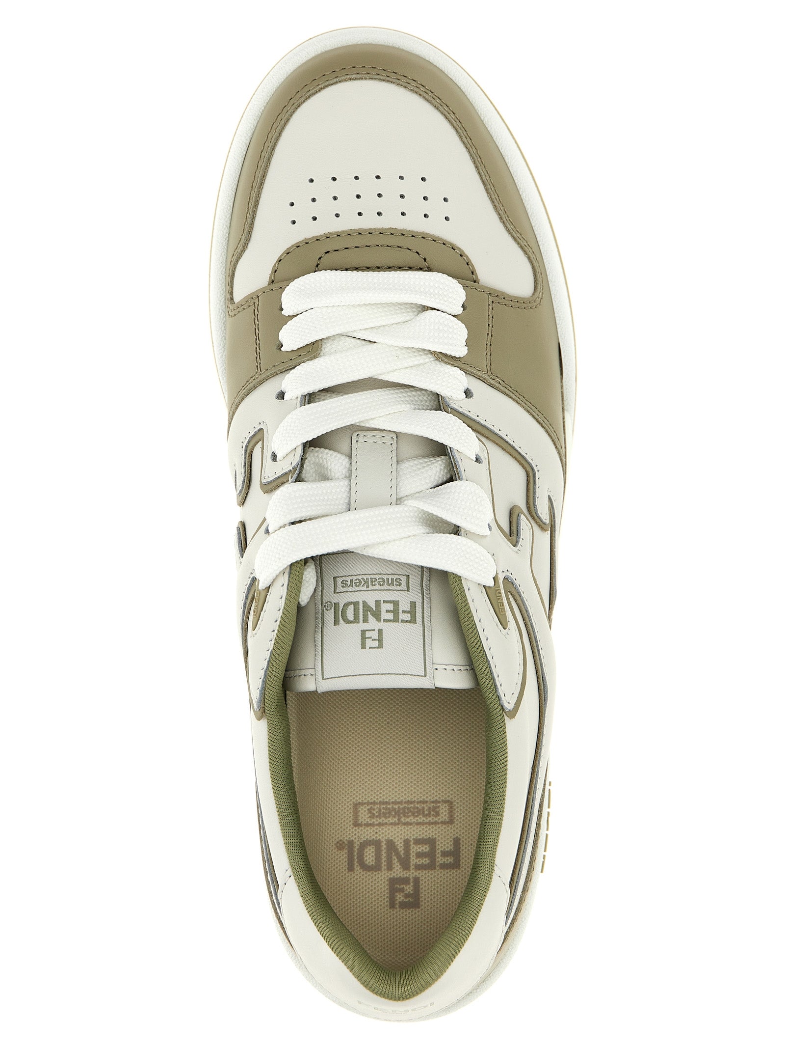 Fendi Match sneakers Green Calfskin Leather (bos Taurus)