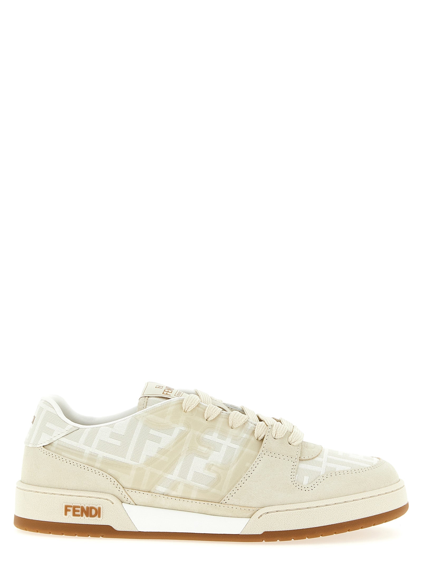 Fendi Match Sneakers Beige Calfskin Leather (bos Taurus)