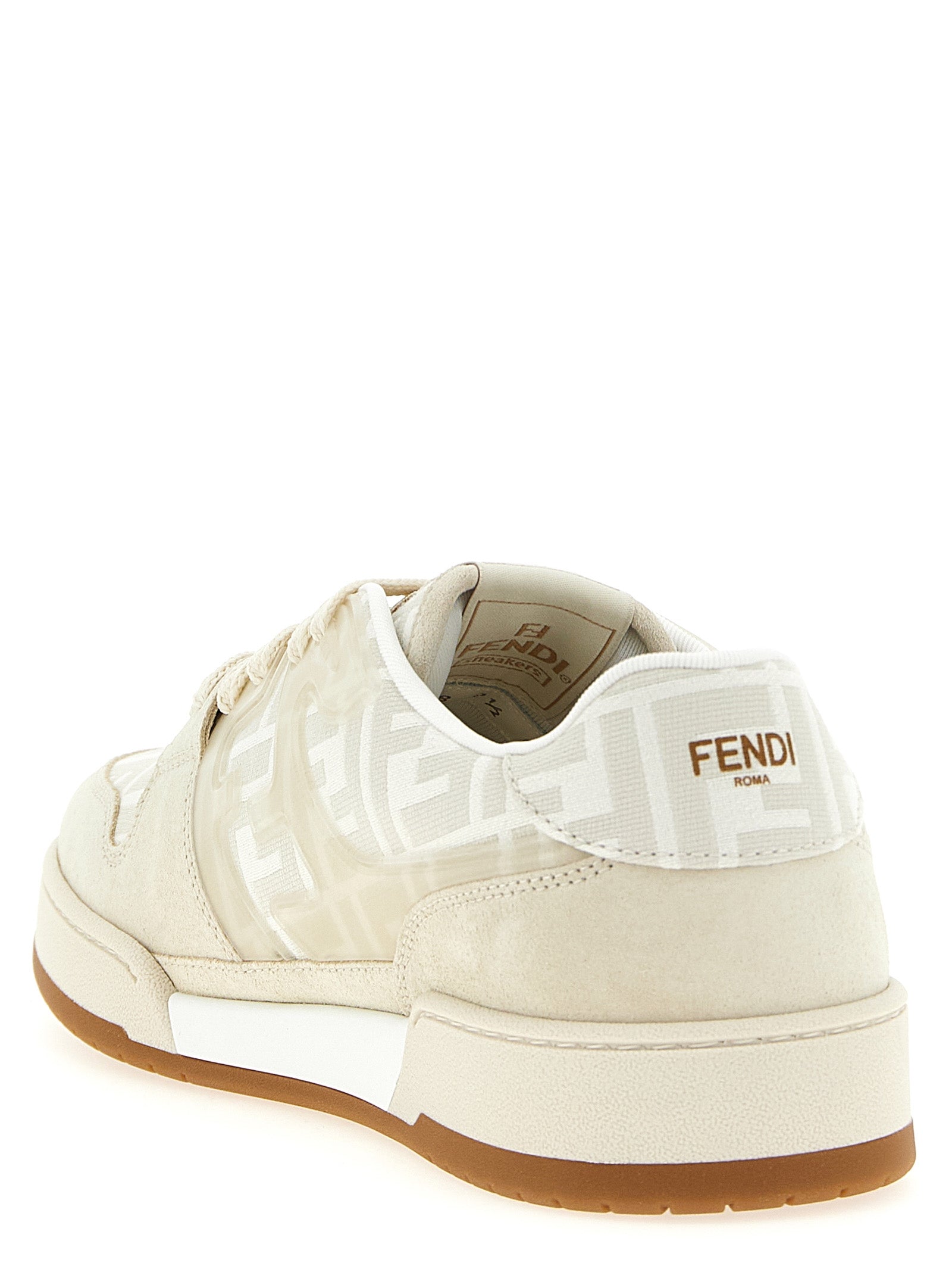 Fendi Match Sneakers Beige Calfskin Leather (bos Taurus)
