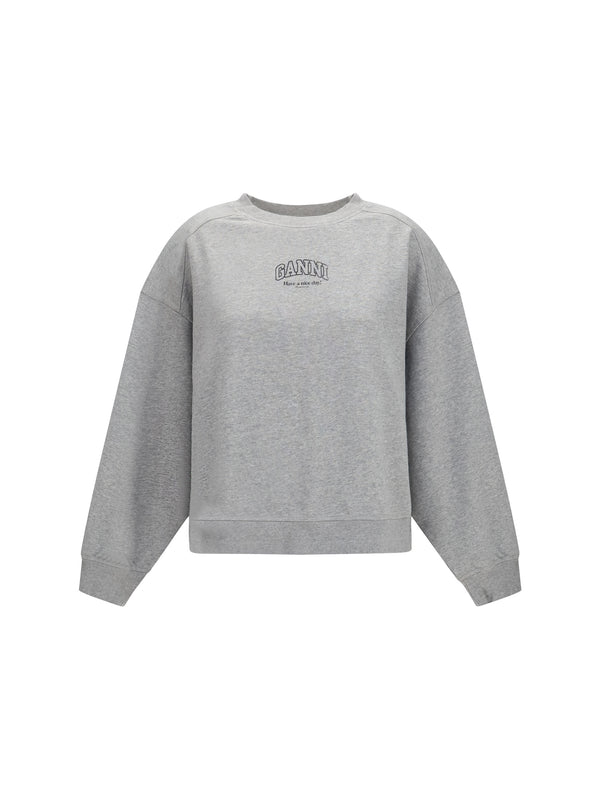 Ganni 100% Organic Cotton sweatshirt in gray
