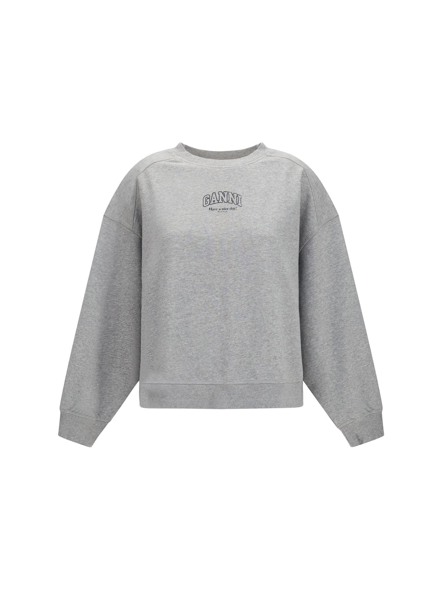 Ganni 100% Organic Cotton sweatshirt in gray