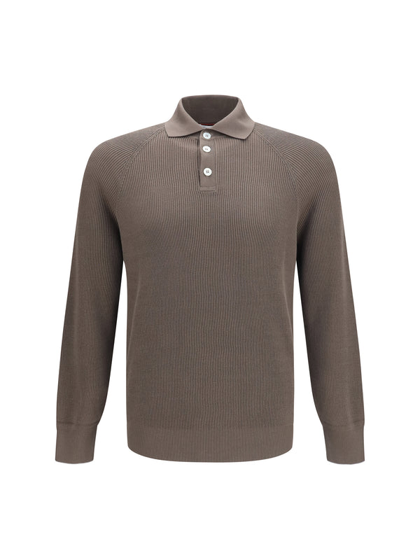 Brunello Cucinelli 100% Cotton polo shirt in brown