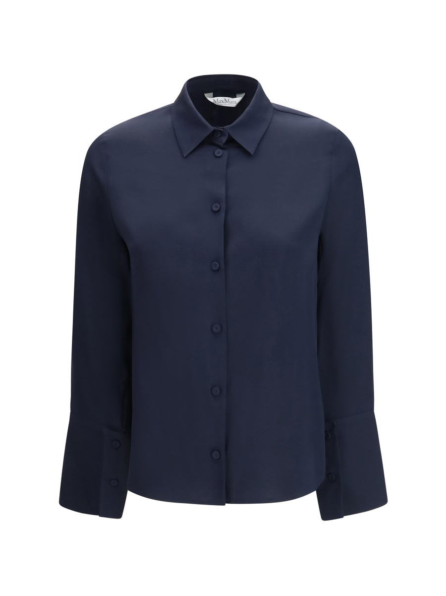 Max Mara Pure 93% Silk shirt in navy