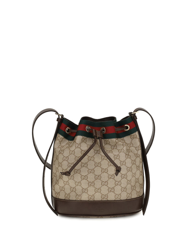 Gucci 45% cotton bucket bag in beige