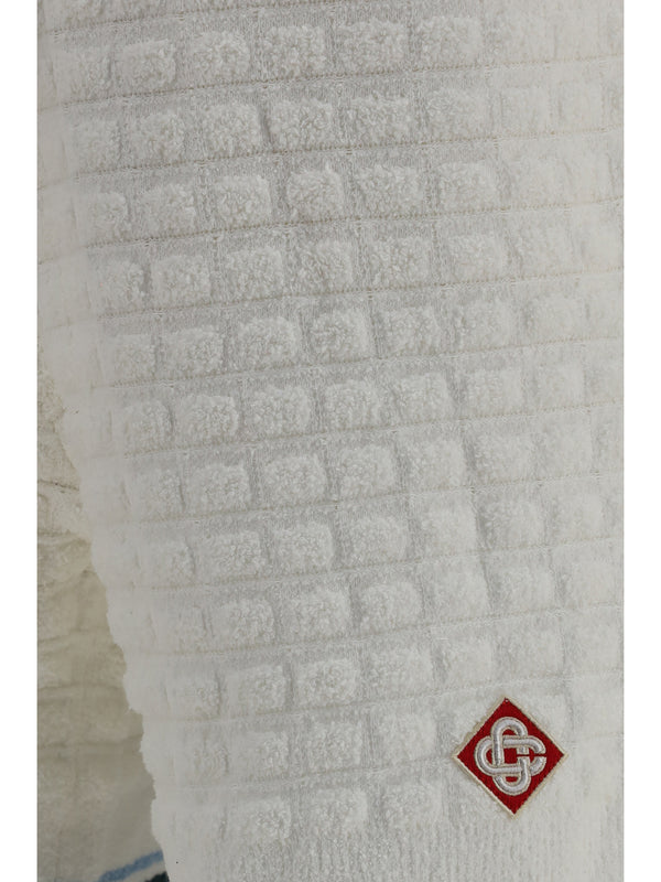 Shorts Tennis Bouclé White Cotton Bermuda