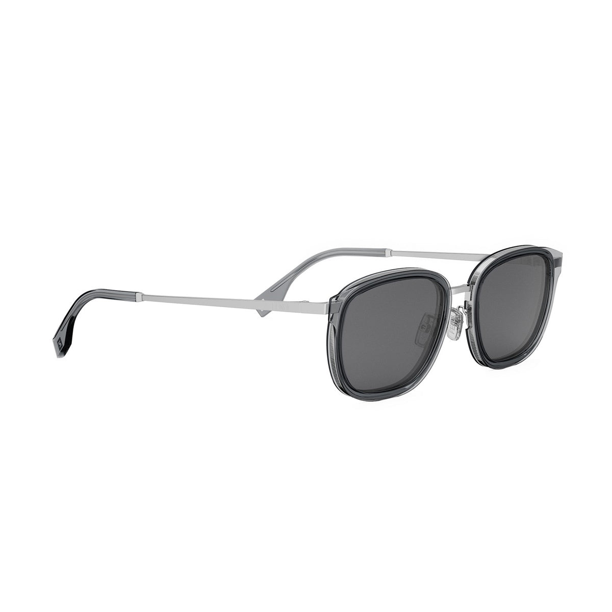 FE40155U Fendi Travel 20A Grigio Lucido Argento Acetate/ Metal Occhiali Da Sole