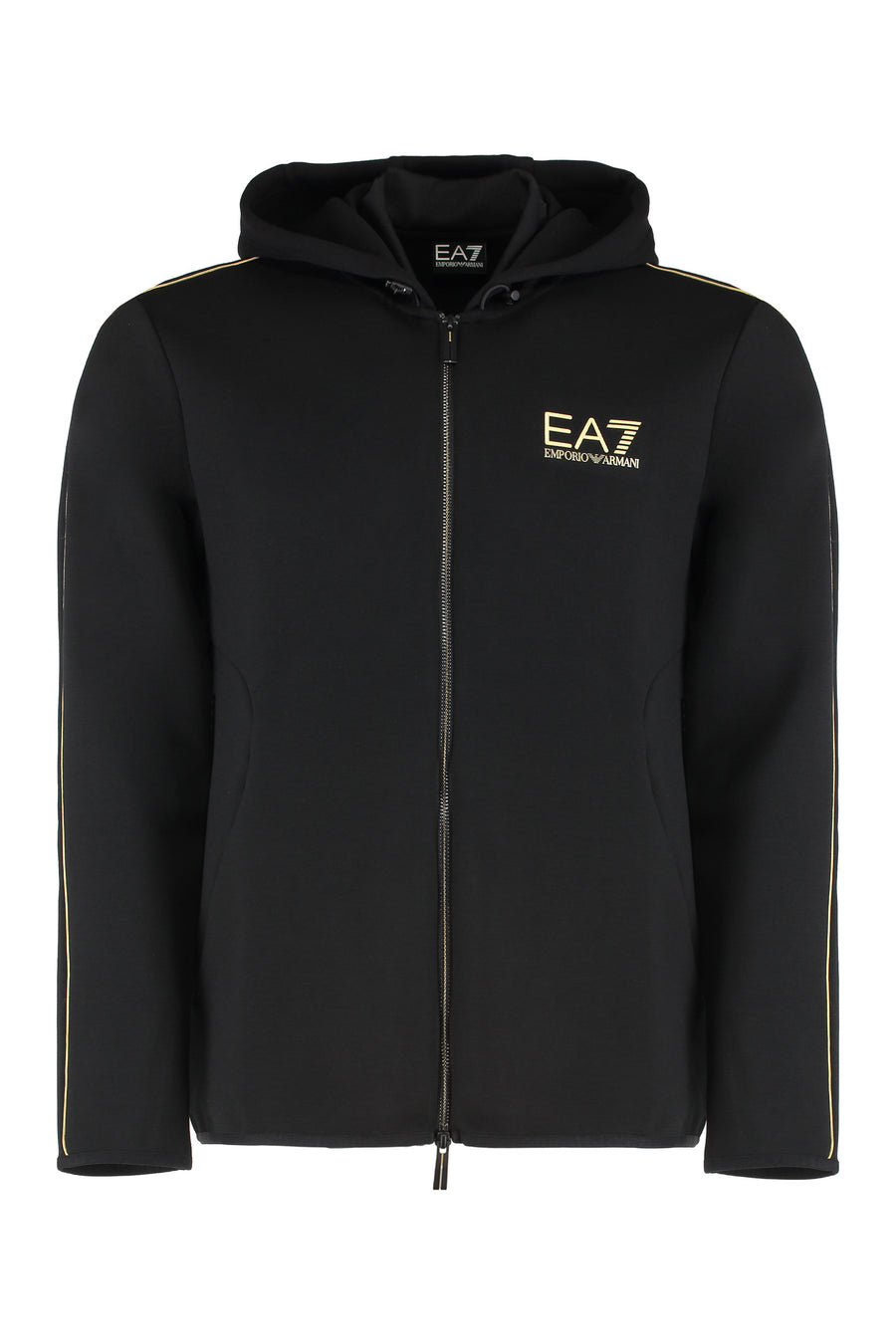 Black Full-Zip Hoodie Polyester