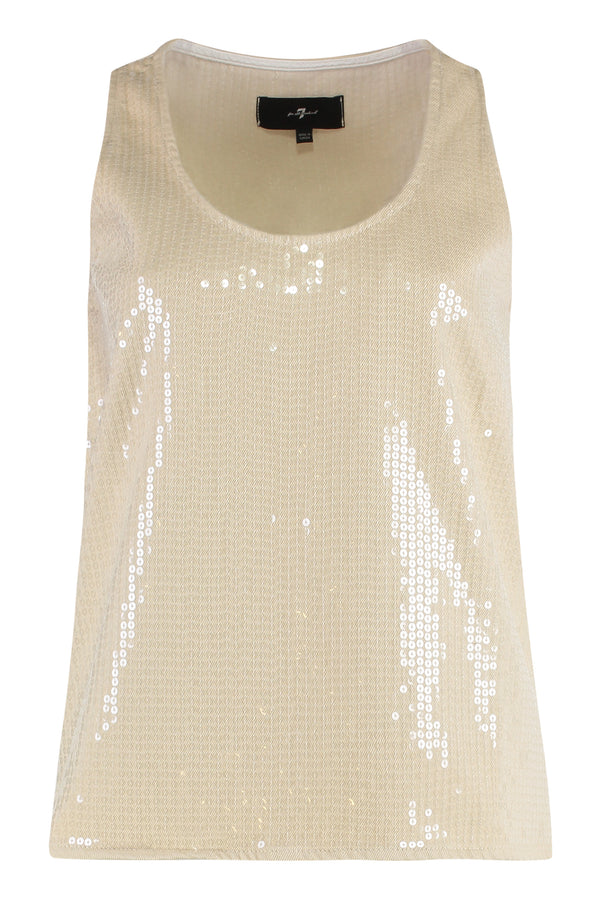 Cotton Tank Top Beige Vests & Tops