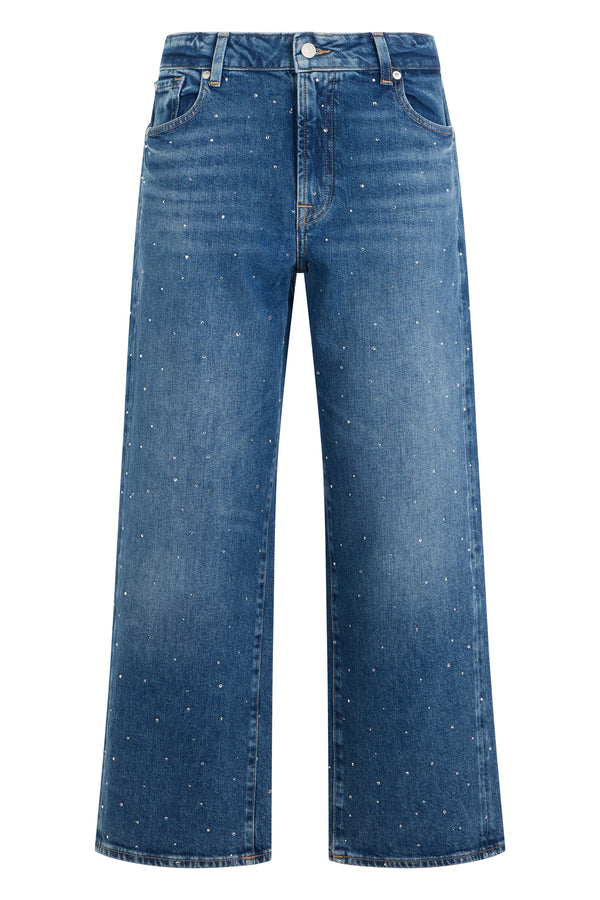 Denim Jeans Blue Shine Cotton Straight-leg