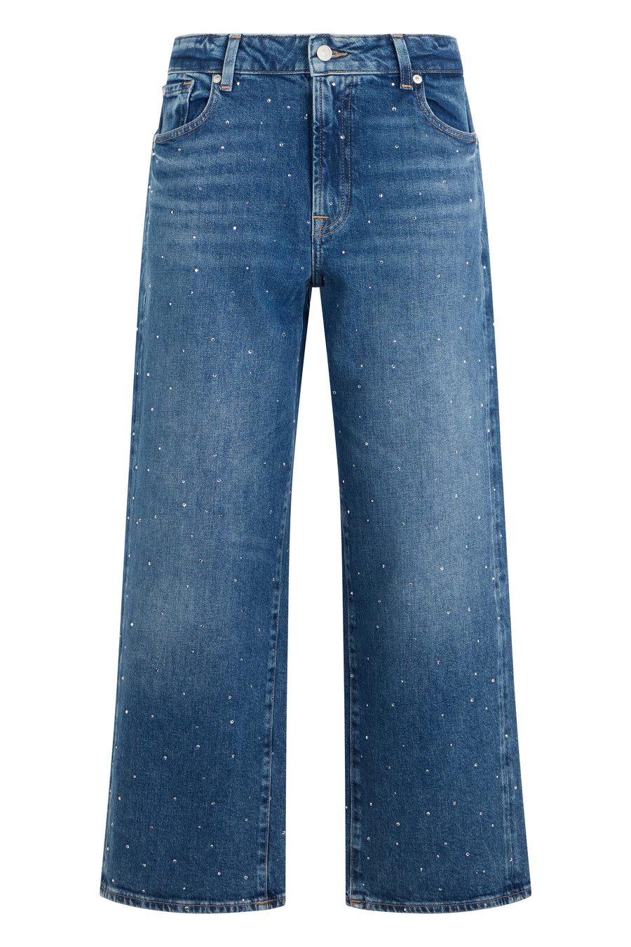 Denim Jeans Blue Shine Cotton Straight-leg