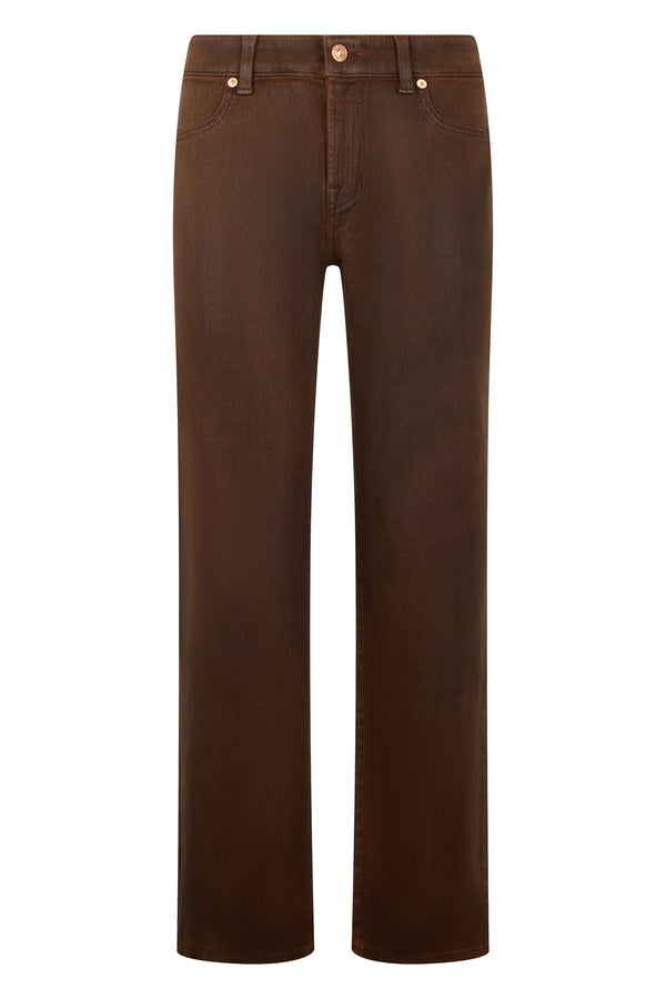 Jeans Straight-Leg Brown Cotton
