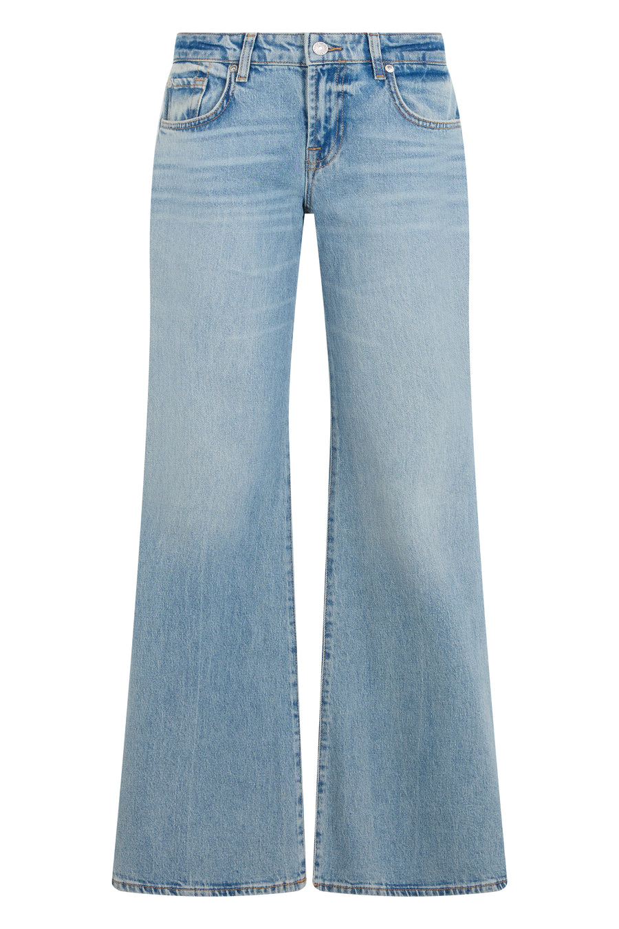 Palazzo Denim Jeans Blue Cotton Flared