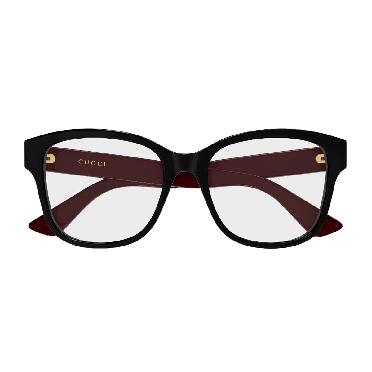 Gucci GG1340O Linea Emblem 009 Black Burgundy Nero Injected Occhiali Da Vista