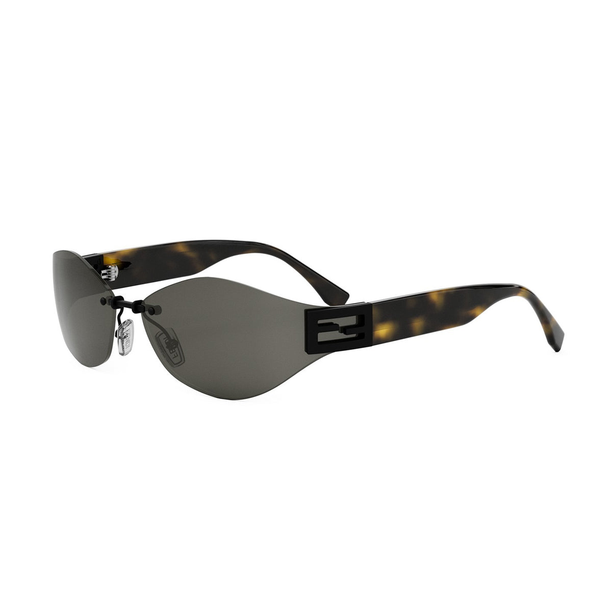 FE40159U Baguette 02A Havana Nero Opaco Marrone Acetate/metal Occhiali Da Sole