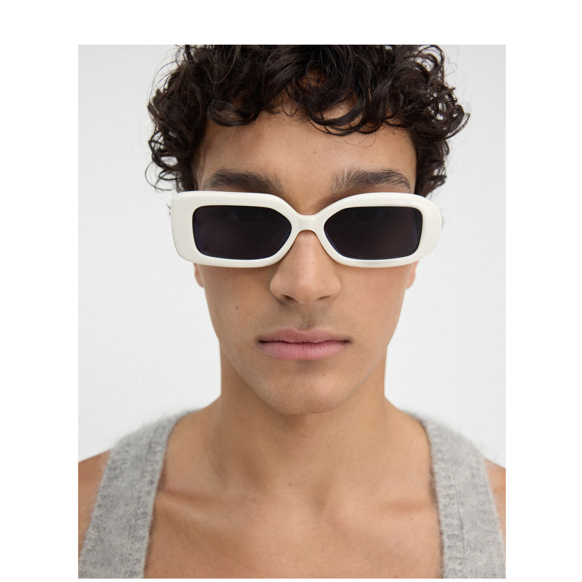 Jacquemus Les lunettes Rond Carré JAC 11 C2 White Bianco Acetate Occhiali Sole