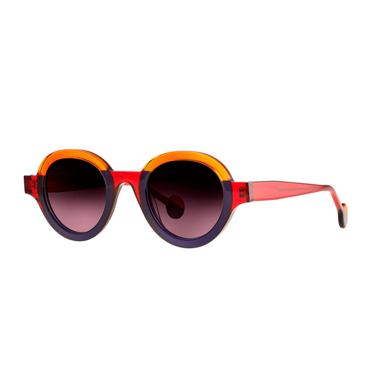 Theo Eyewear Futurisme 31 Red- Blue- Orange Transparent Multicolore Acetate Occhiali Da Sole