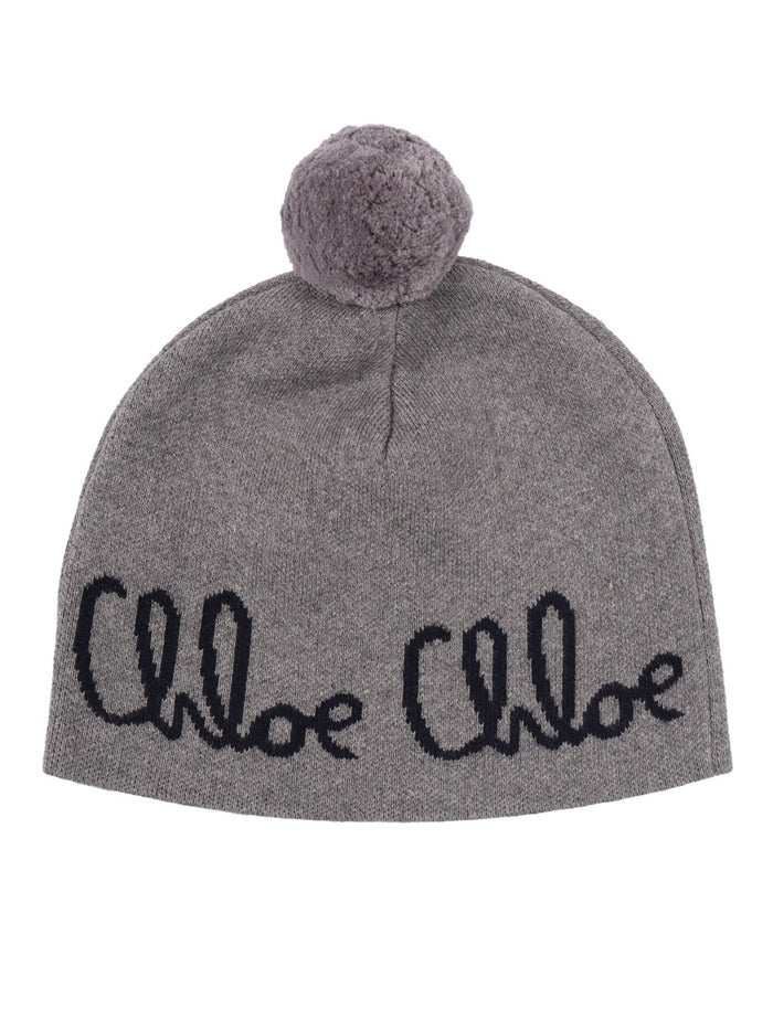 CAP Grey Cotton Fabric 2 Wool Hat