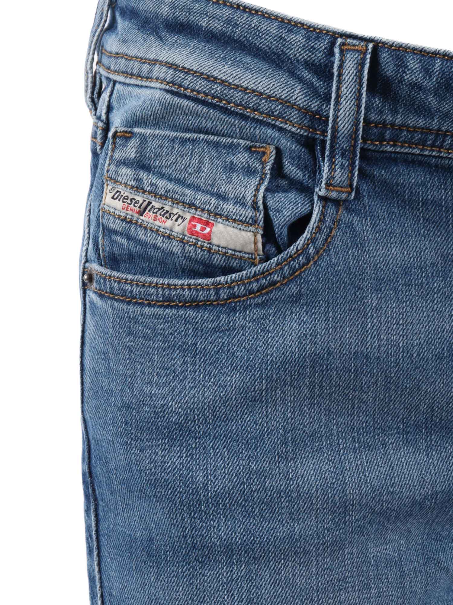 5 pockets Blue Cotton Elastane Jean