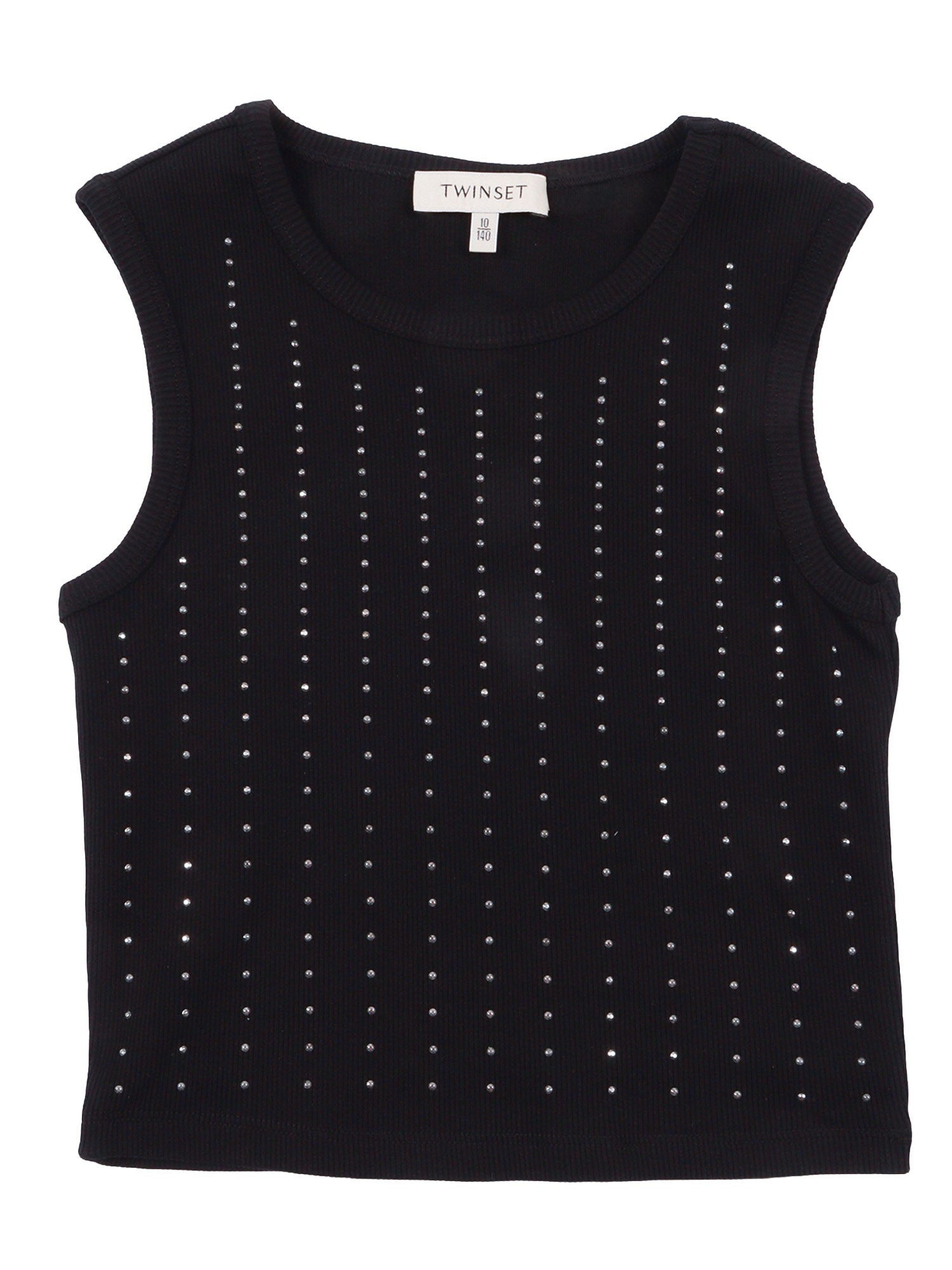 RIBBED JERSEY TOP Black Cotton Elastane