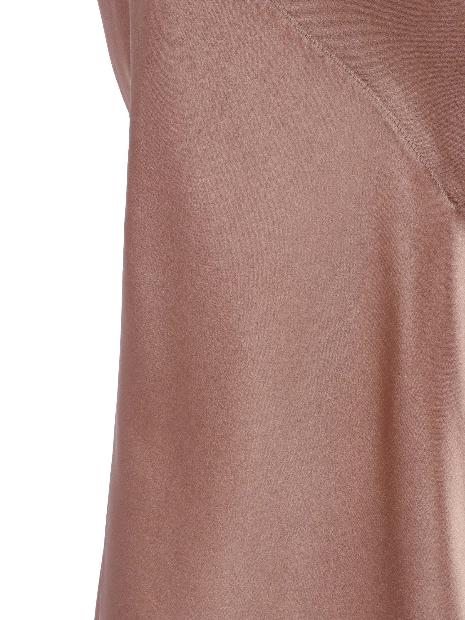 Shiny stretch silk satin slip top Beige Elastane