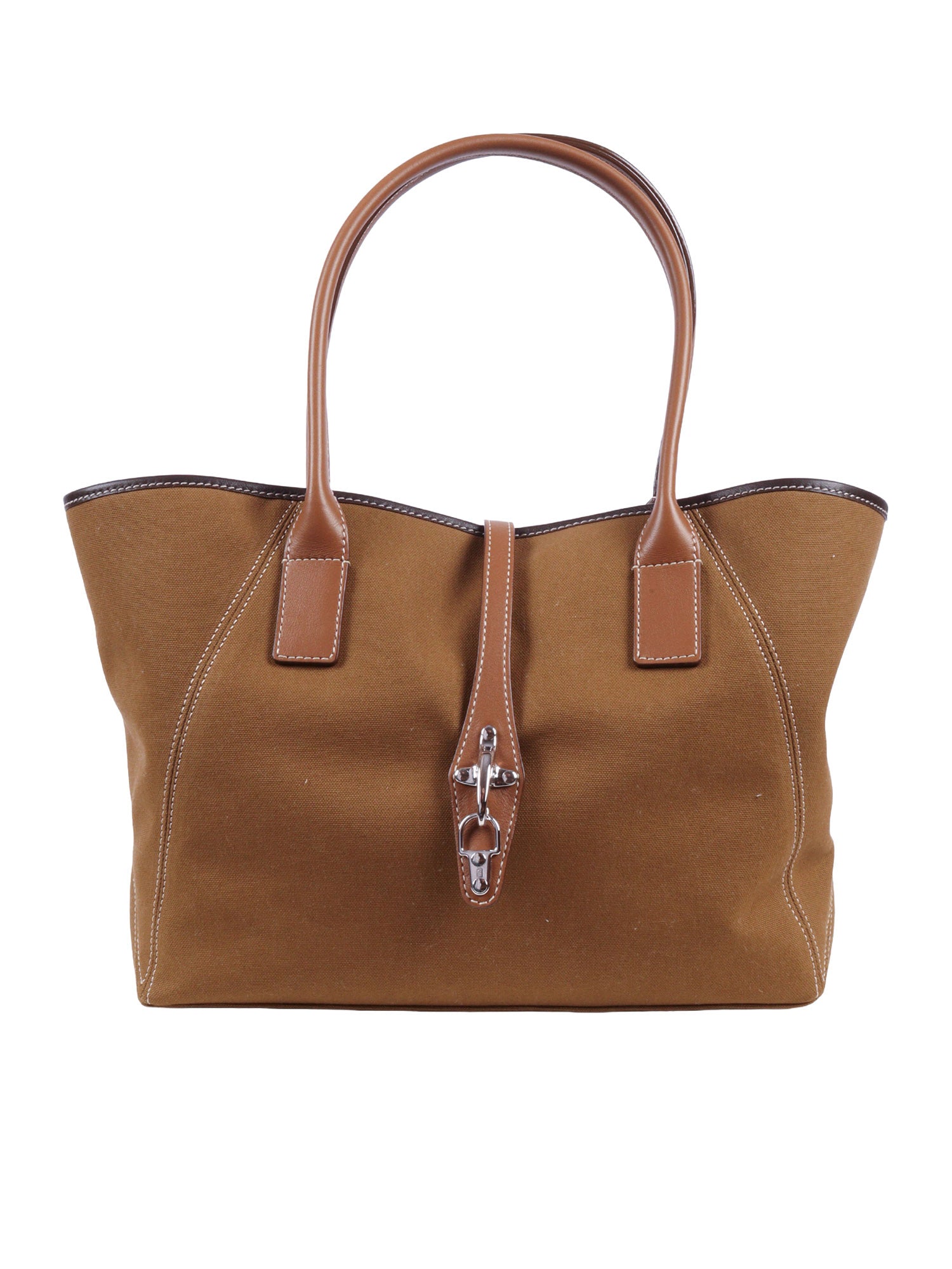 SHOPPING MEDIA BAG Brown Cotton Handbag