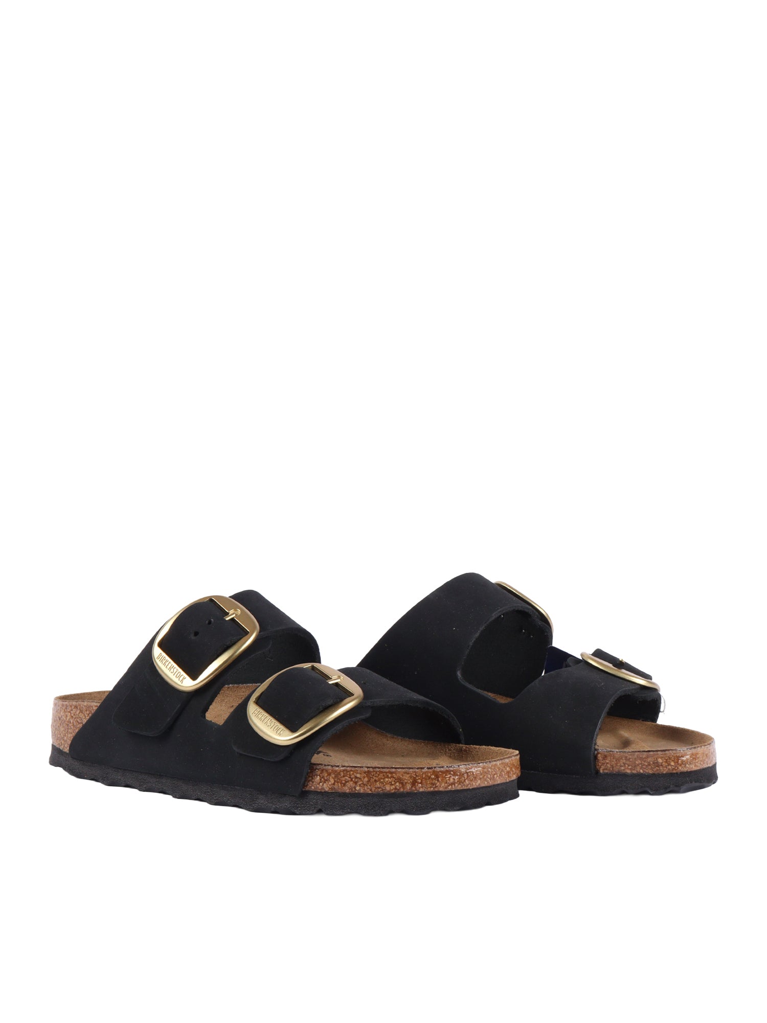 Arizona Big Buckle black, Nubuck Leather Sole In Eva Sandal