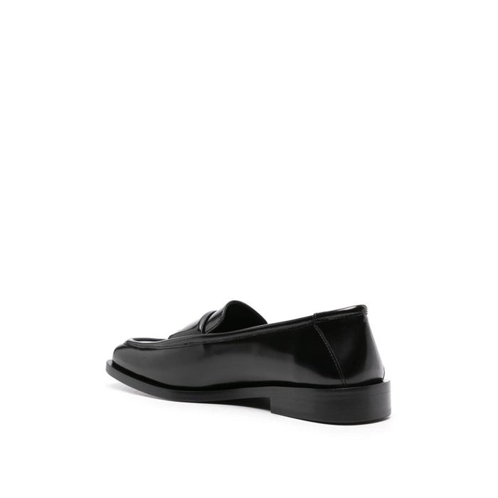 The Attico Amanda Leather Loafers Black Calf