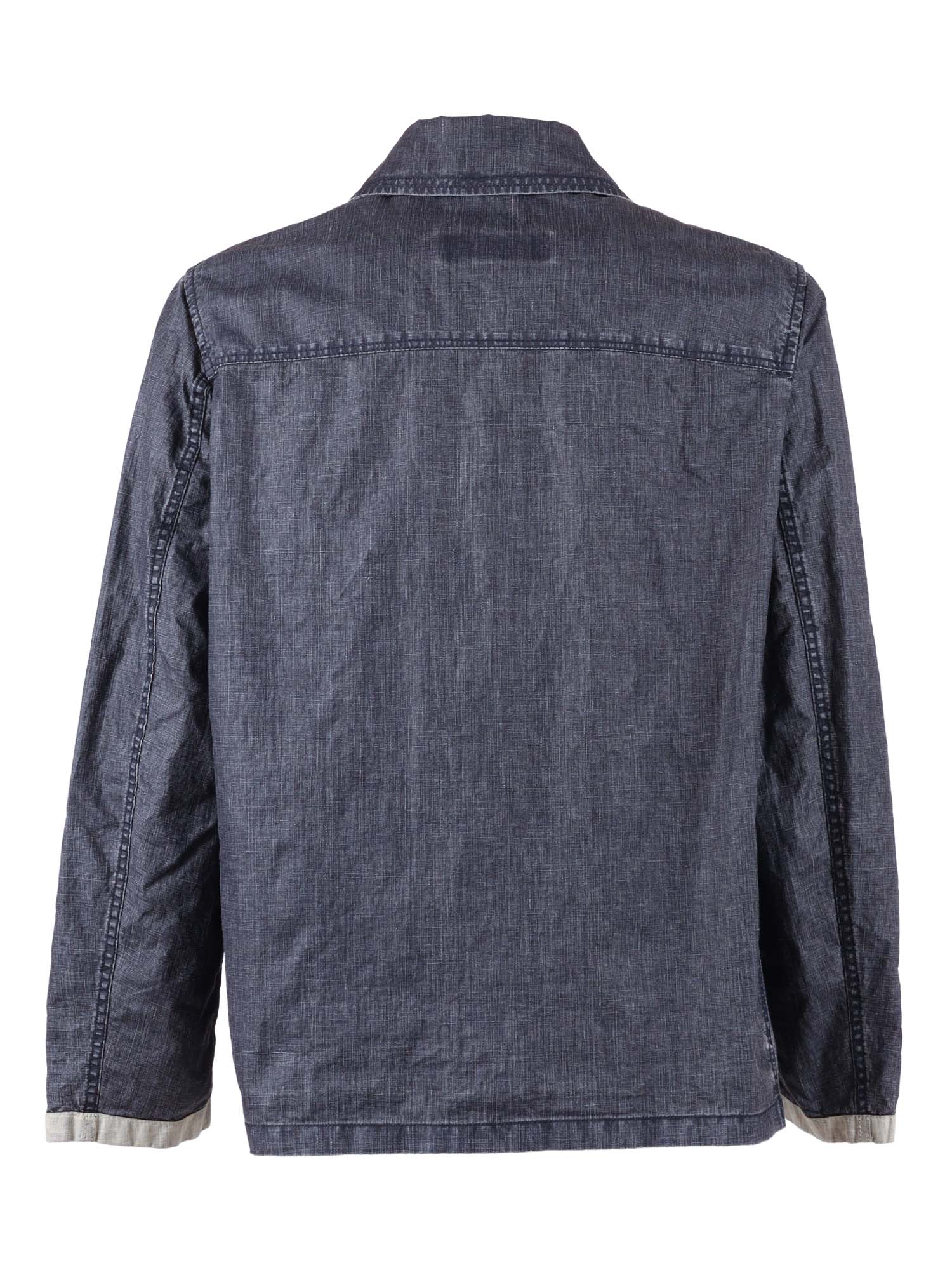 4 GANCI ARCHIVE COAT Blue Linen Jacket