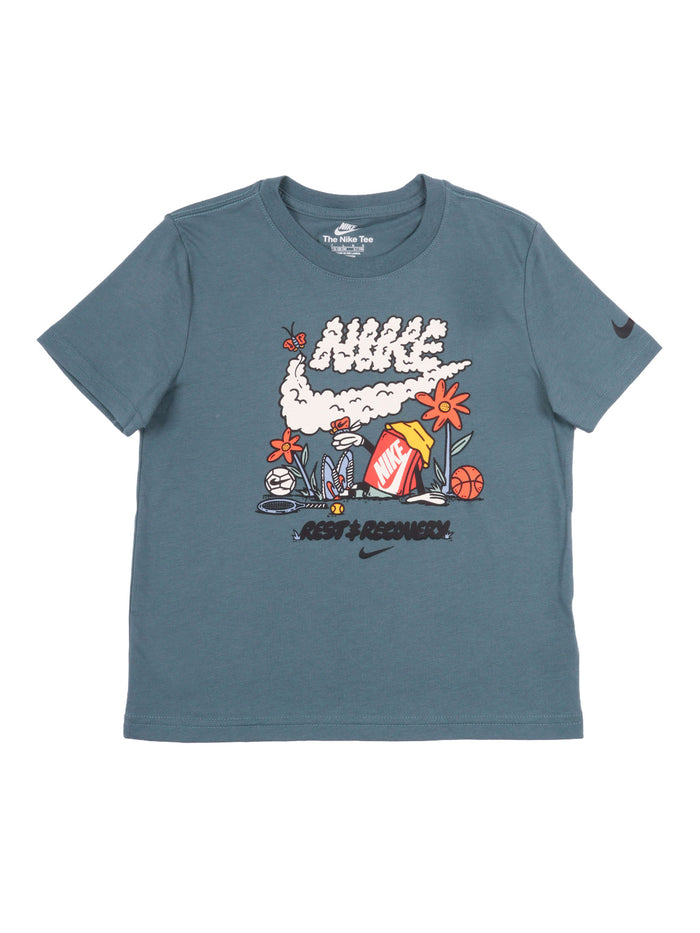Nkb Rest And Blue Cotton Polyester Short Sleeves T-shirt