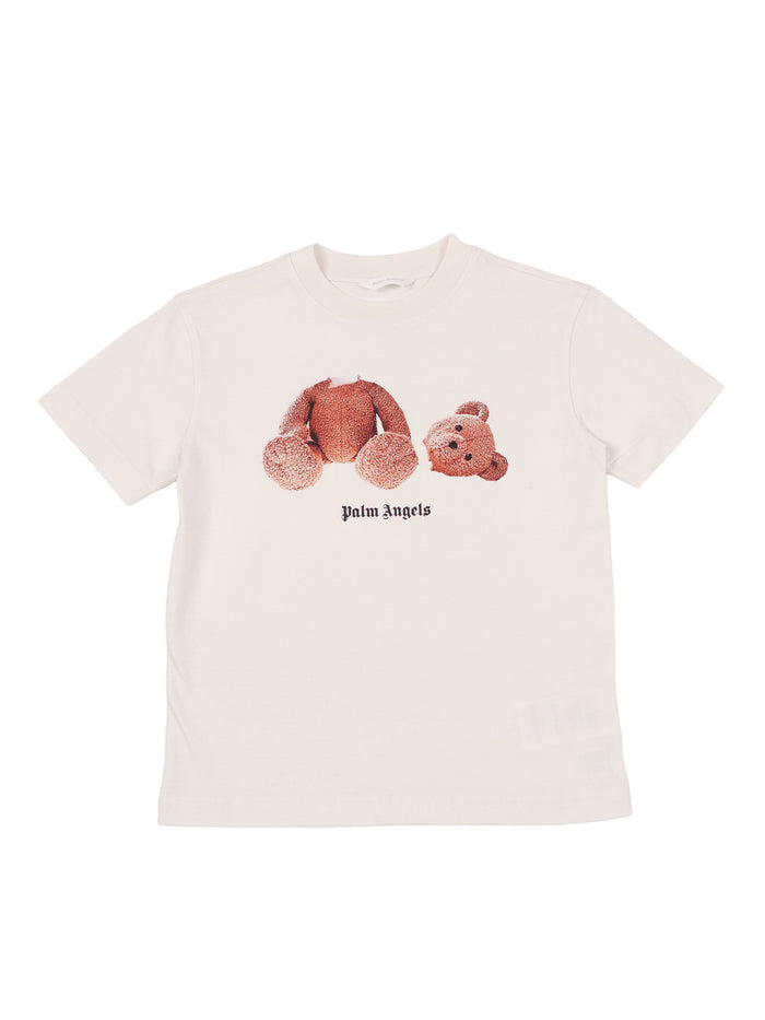 Palm Angels Bear T-Shirt Boy White Cotton Short Sleeves