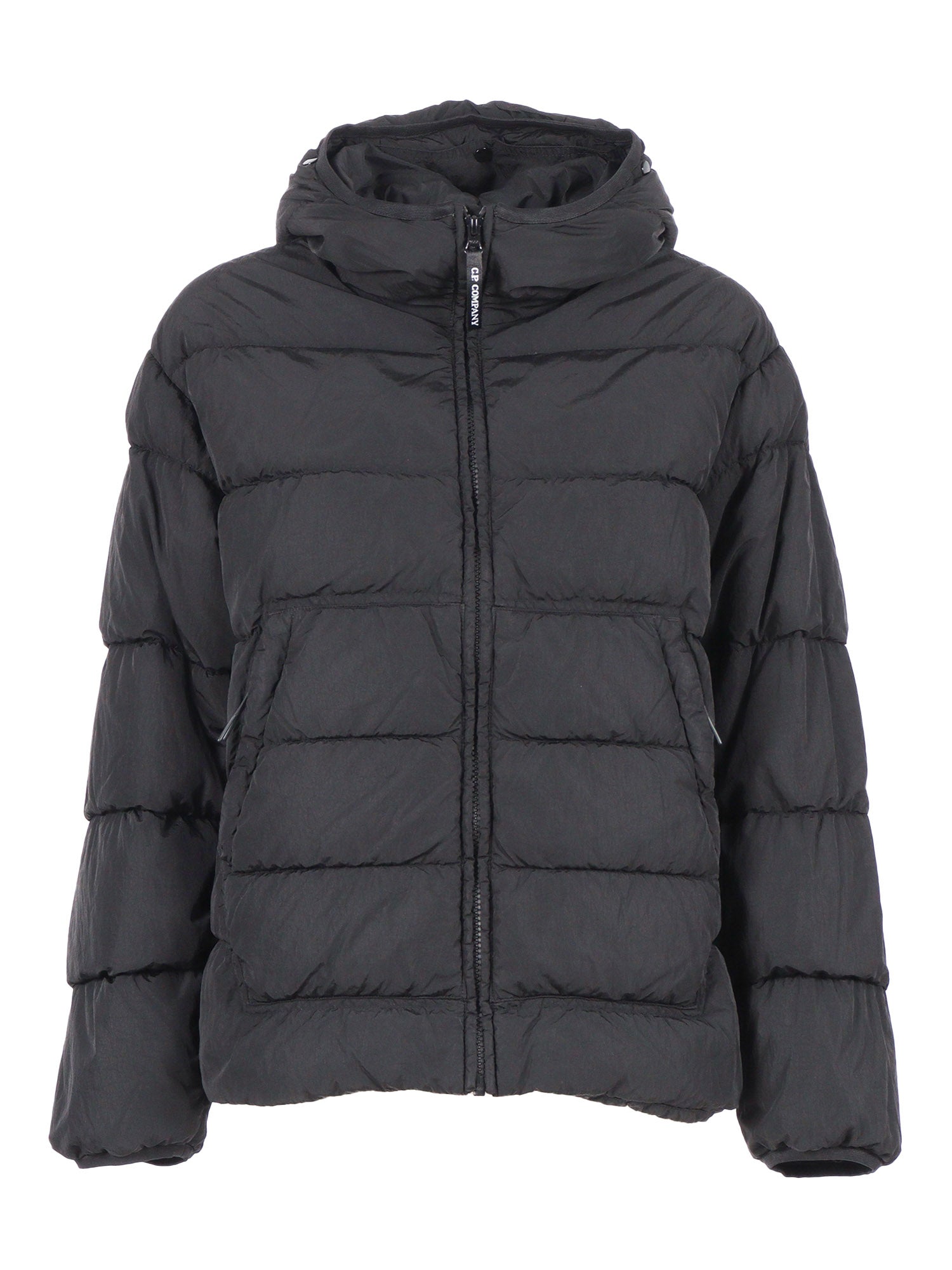Down Jacket Black Polyamide Short Puffer